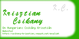 krisztian csikany business card